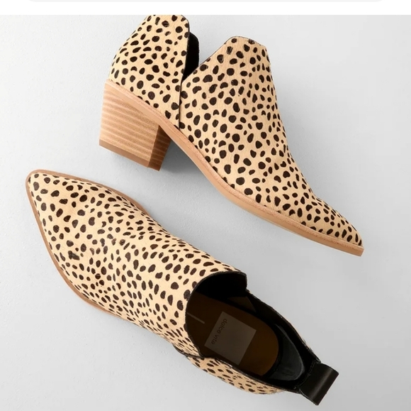 DOLCE VITA  Sonni Leopard Calf Hair Ankle Booties. Size 8.5 Like New - Picture 3 of 14